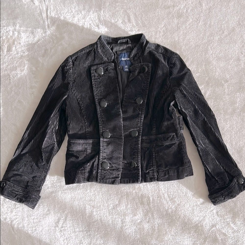 Gap Black Corduroy Double-Breasted Jacket Size Small